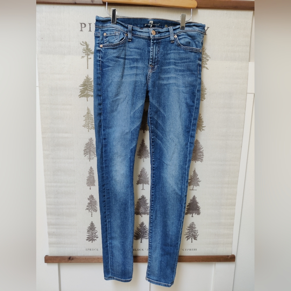 7 For All Mankind Skinny Jeans - Medium Blue Wash